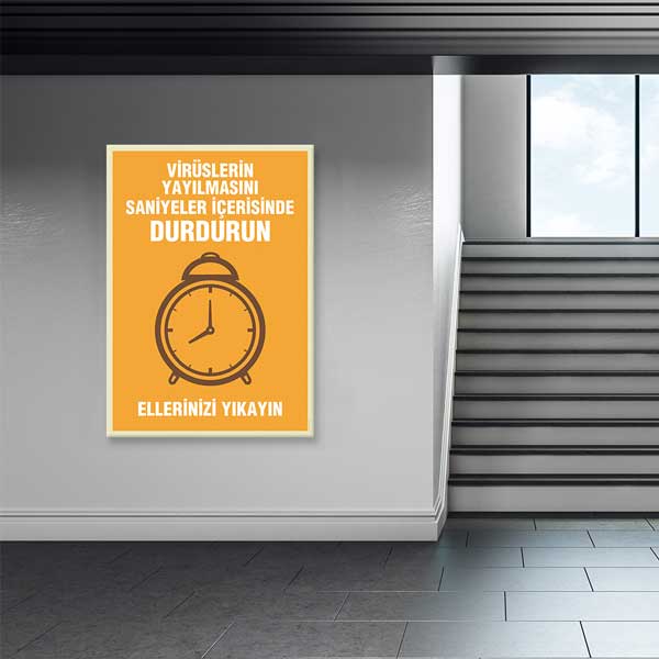 Virüs Yayılımını Durdurun El Yıkama Posteri Tablo – B-746