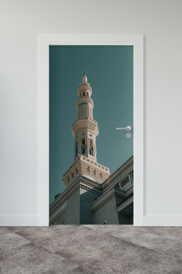 Medine Minare Detaylı Kapı Giydirme Dekoratif Baskı 9562