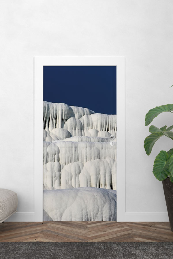 Pamukkale Travertenleri Manzaralı Kapı Giydirme 9754