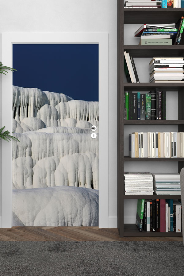 Pamukkale Travertenleri Manzaralı Kapı Giydirme 9754