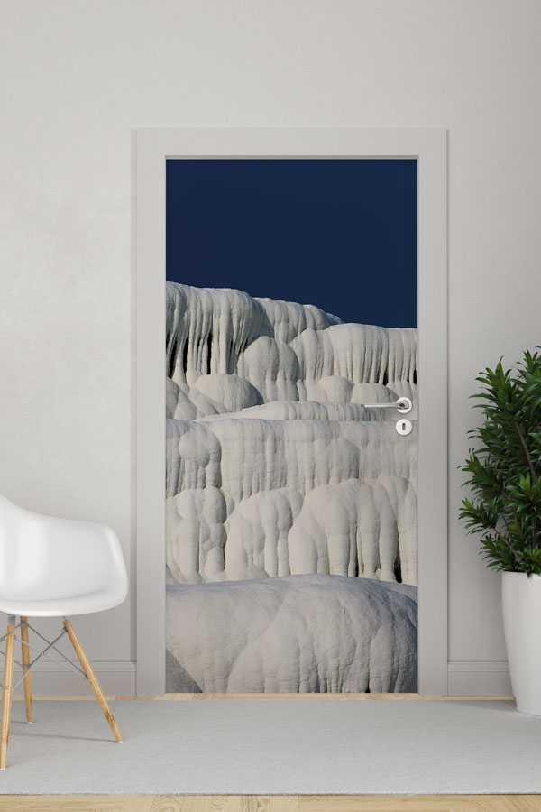 Pamukkale Travertenleri Manzaralı Kapı Giydirme 9754