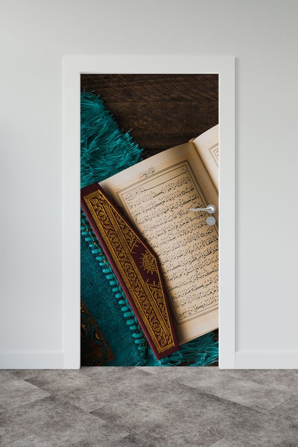 Kur’an-ı Kerim Sayfa Detaylı Kapı Giydirme Dekoratif Baskı 9546