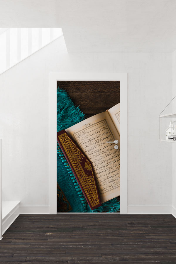 Kur’an-ı Kerim Sayfa Detaylı Kapı Giydirme Dekoratif Baskı 9546
