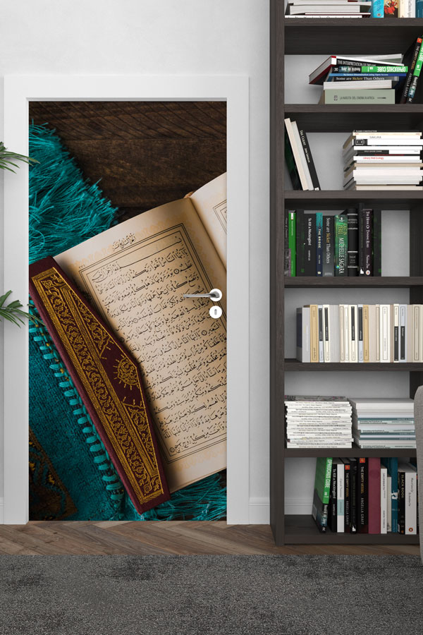 Kur’an-ı Kerim Sayfa Detaylı Kapı Giydirme Dekoratif Baskı 9546