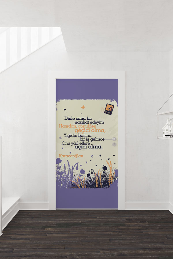 Karacaoğlan Şiirli Kapı Giydirme - "Nasihat" Edebi Tasarım 8663