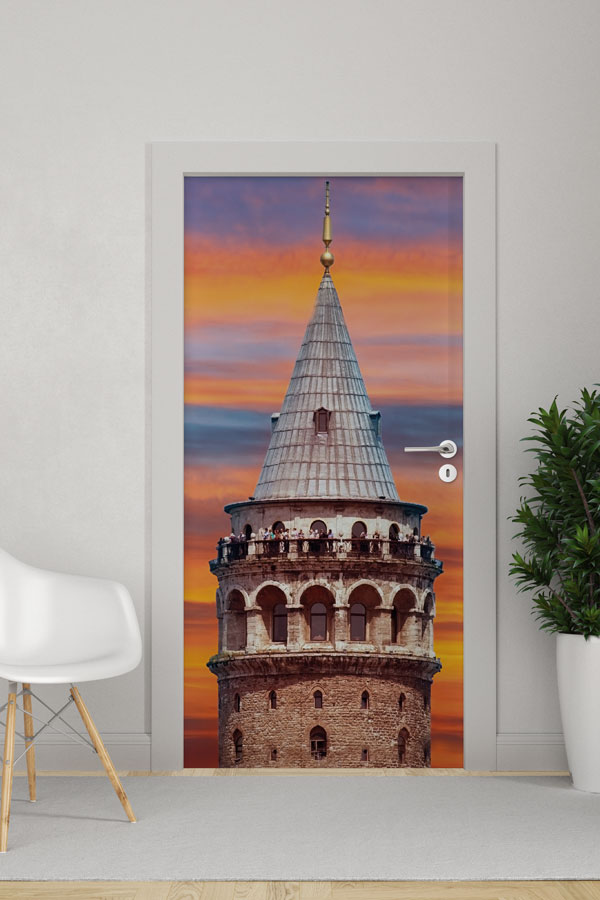 school,class,door,decoration Galata Kulesi Kapı Giydirme İstanbul Tarihi Mimari Dekoratif Baskı 9792