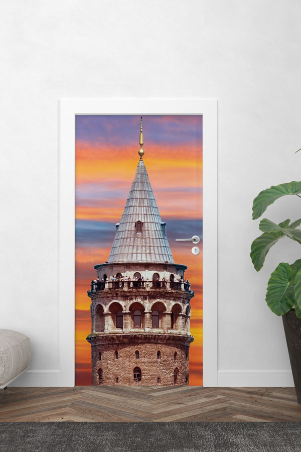 sınıf, kapı, giydirme, tasarım Galata Kulesi Kapı Giydirme İstanbul Tarihi Mimari Dekoratif Baskı 9792