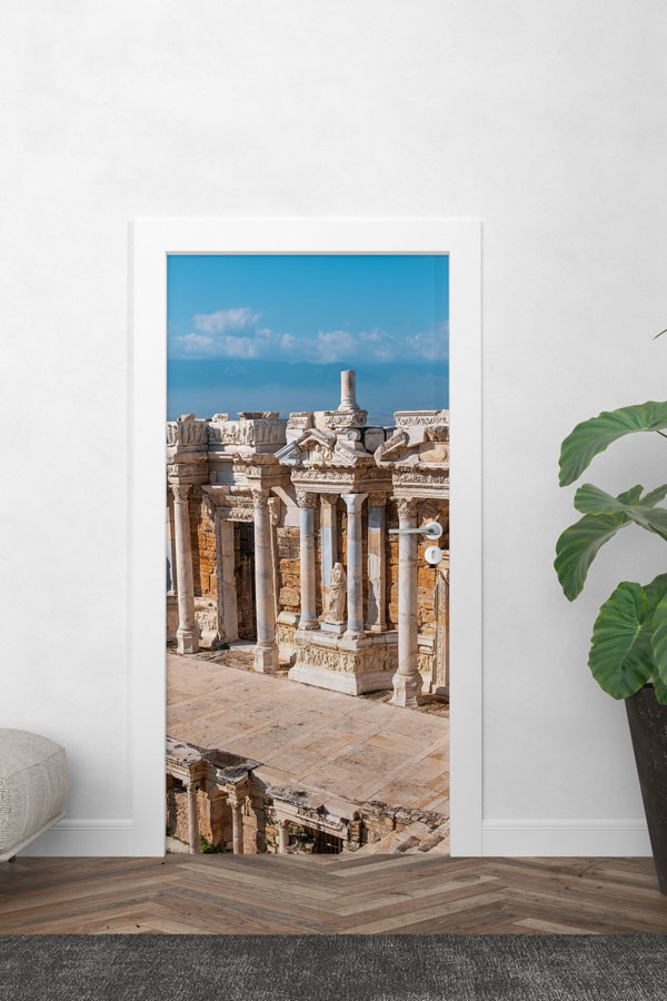 Antik Kent Sütunları Tarihi Mimari Kapı Giydirme 9734