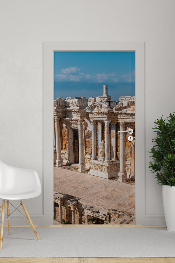 Antik Kent Sütunları Tarihi Mimari Kapı Giydirme 9734