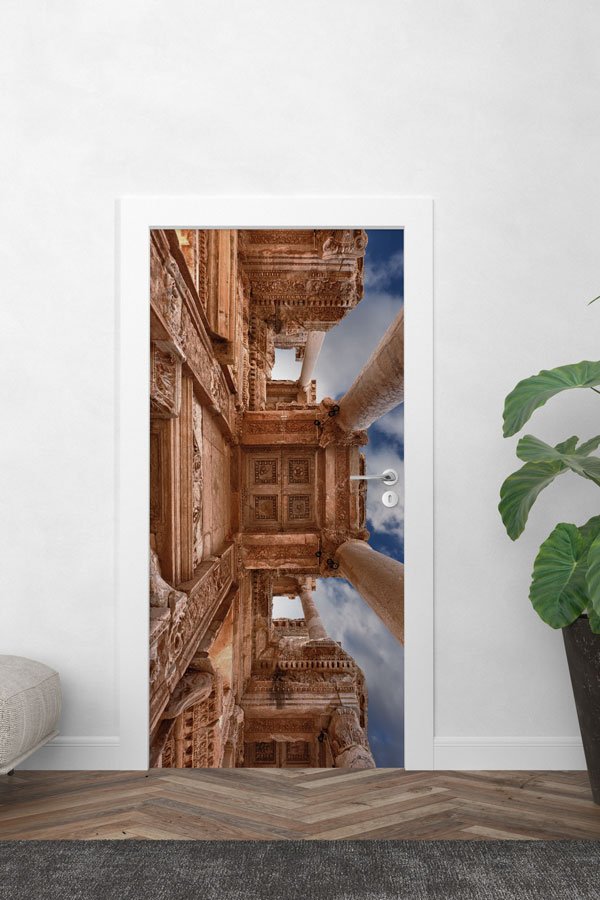 Antik Tapınak İç Mekânı Manzaralı Kapı Giydirme 9755