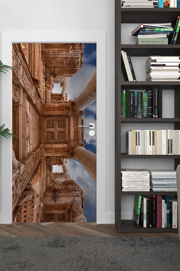 Antik Tapınak İç Mekânı Manzaralı Kapı Giydirme 9755