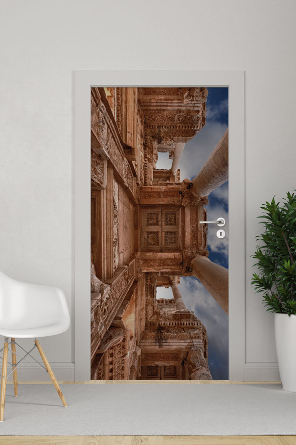 Antik Tapınak İç Mekânı Manzaralı Kapı Giydirme 9755