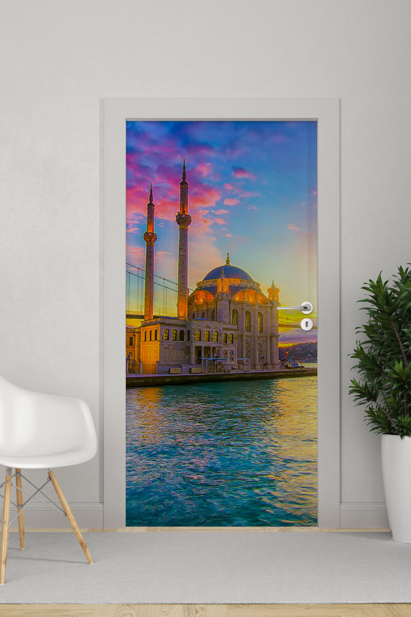 school,class,door,decoration Ortaköy Camii Gün Batımı Boğaz Manzarası Kapı Giydirme 9799