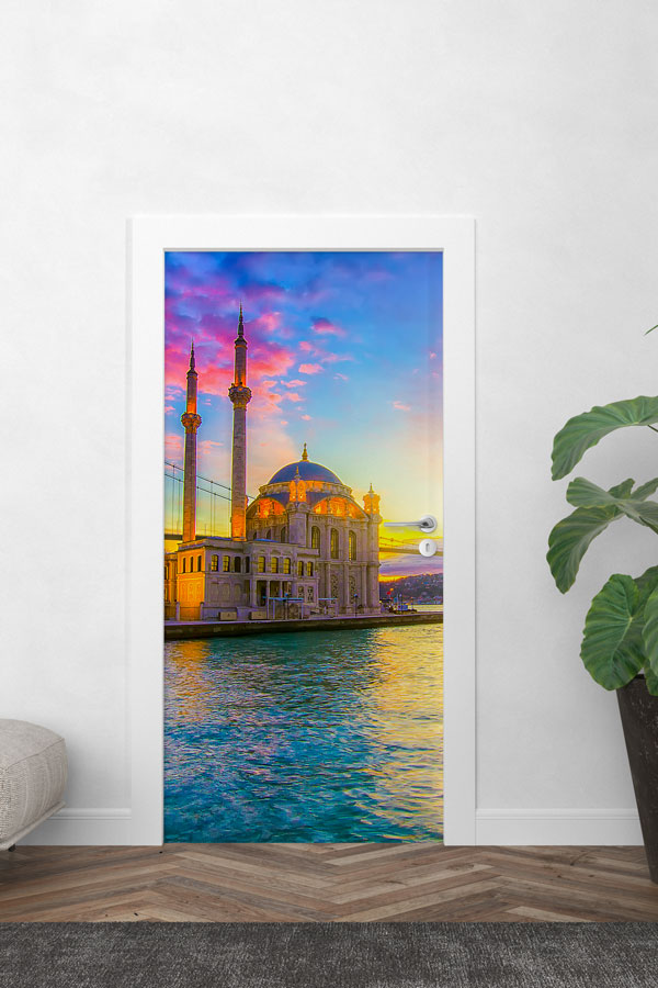 sınıf, kapı, giydirme, tasarım Ortaköy Camii Gün Batımı Boğaz Manzarası Kapı Giydirme 9799