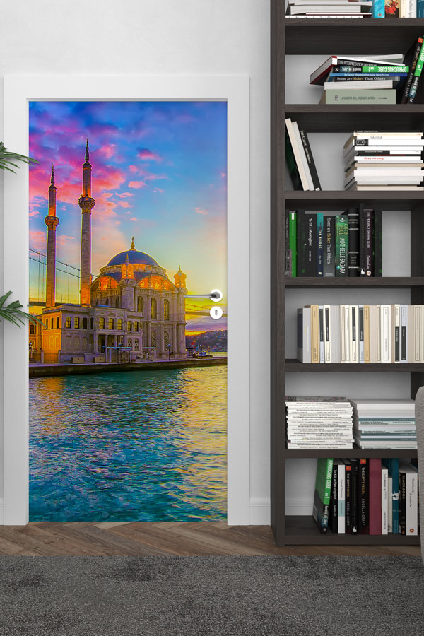 sınıf,kapı,giydirme,tasarım Ortaköy Camii Gün Batımı Boğaz Manzarası Kapı Giydirme 9799