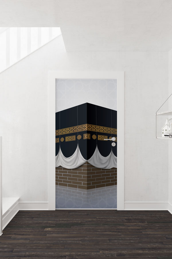 Kabe ve Mekke Manzaralı Kapı Giydirme Tasarımı 9549