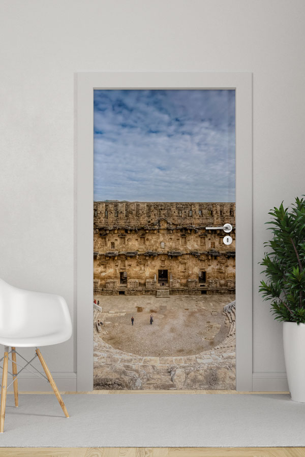 Antik Amfitiyatro Manzaralı Kapı Giydirme 9716