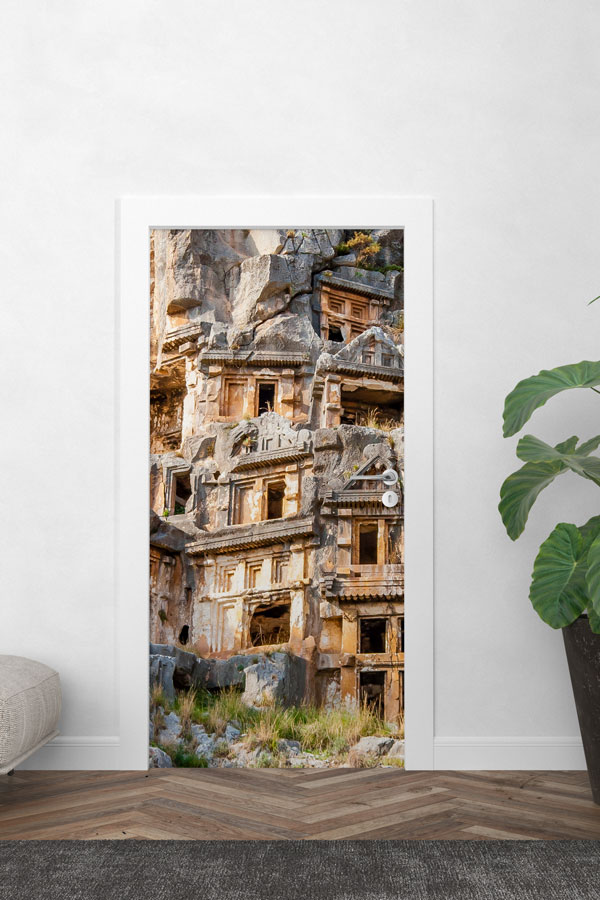 Antik Kaya Mezarları Manzaralı Kapı Giydirme 9721