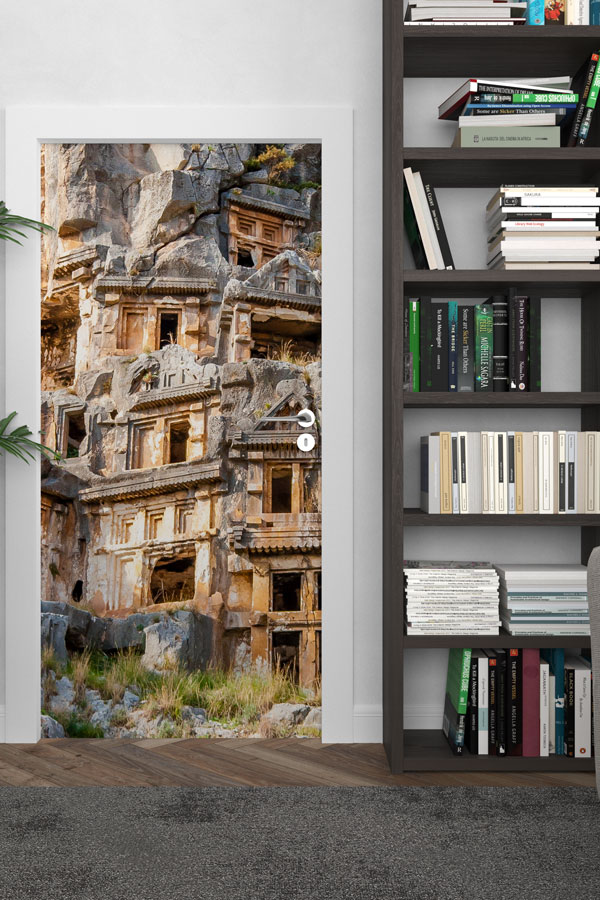 Antik Kaya Mezarları Manzaralı Kapı Giydirme 9721