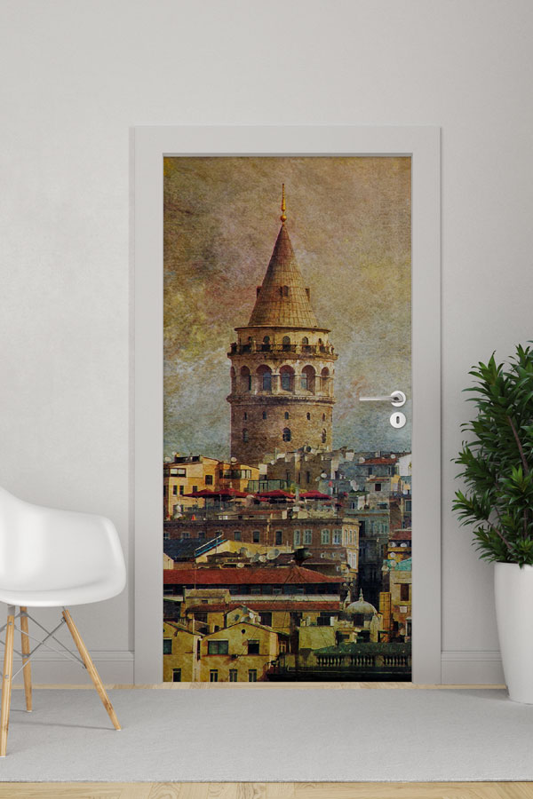 school,class,door,decoration Galata Kulesi Kapı Giydirme İstanbul Tarihi Mimari Dekoratif Baskı 9789