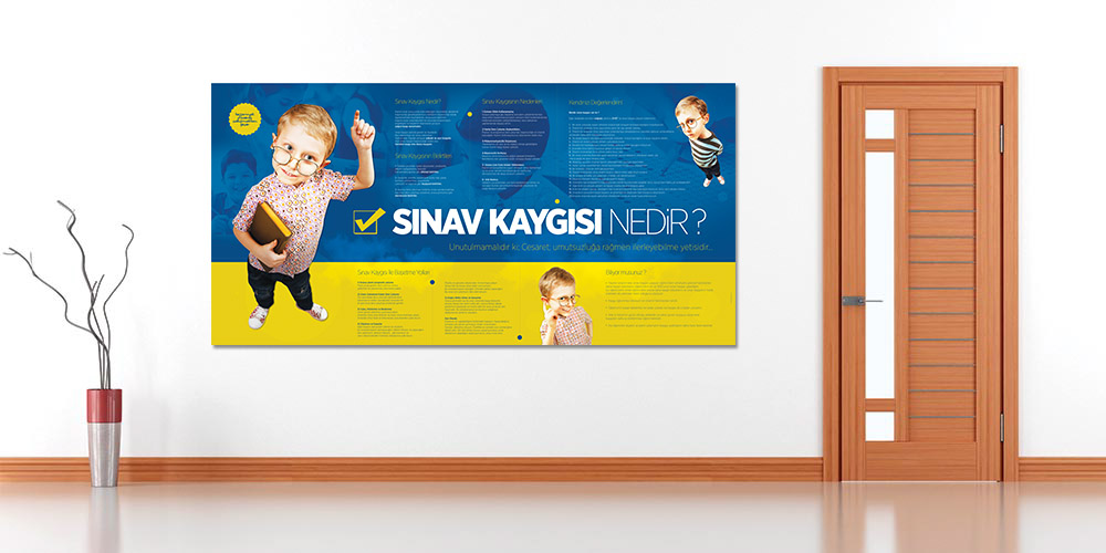 Sınav Kaygısı Nedir? ve Çözümleri Posteri - Okul ve Rehberlik Panosu A-802