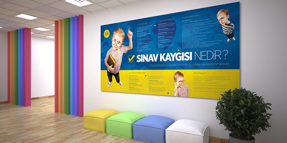 Sınav Kaygısı Nedir? ve Çözümleri Posteri - Okul ve Rehberlik Panosu A-802