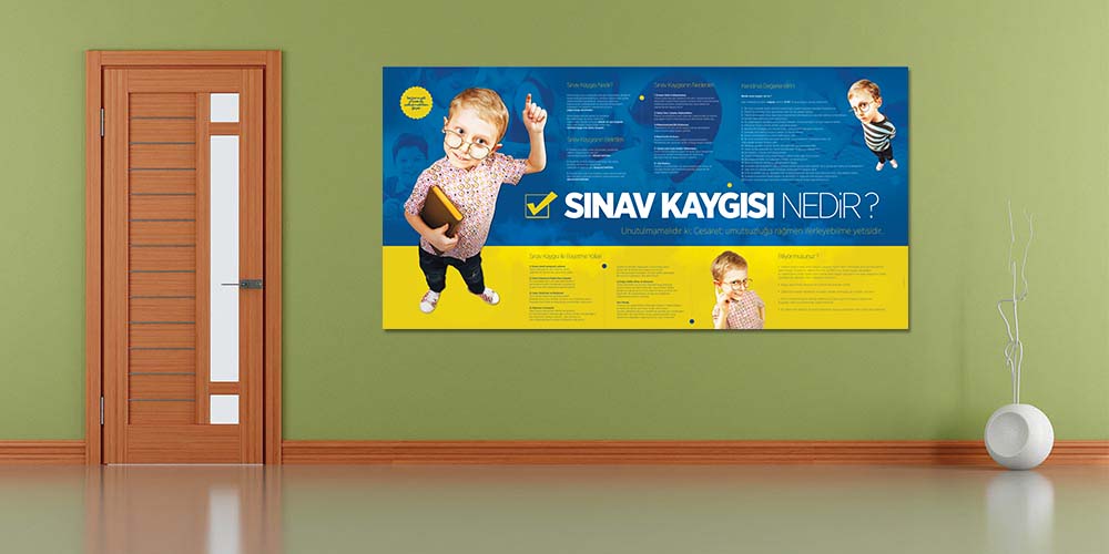 Sınav Kaygısı Nedir? ve Çözümleri Posteri - Okul ve Rehberlik Panosu A-802