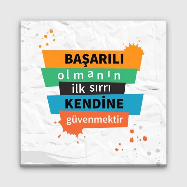 "Başarılı Olmanın İlk Sırrı Kendine Güvenmektir" Motivasyon Posteri – 4095