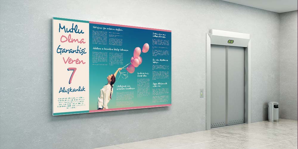 Mutlu Olma Garantisi Veren 7 Alışkanlık Duvar Dekoru 3006