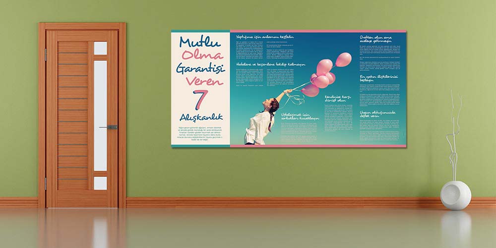 Mutlu Olma Garantisi Veren 7 Alışkanlık Duvar Dekoru 3006