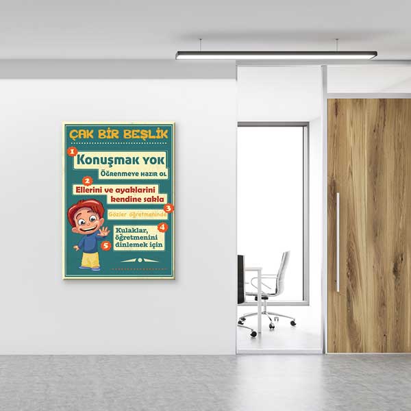 Çak Bir Beşlik Sınıf Kuralları Poster Tablo – B-971