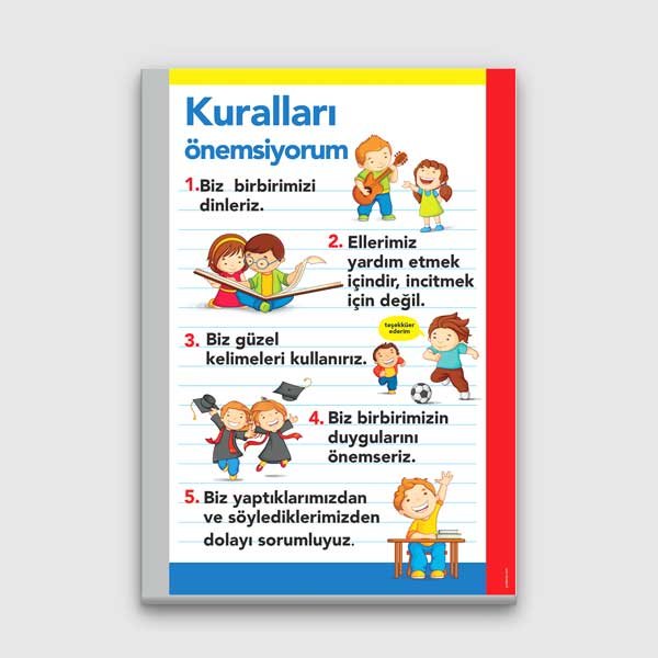 Kuralları Önemsiyorum Eğitici Sınıf Poster Tablo – B-973