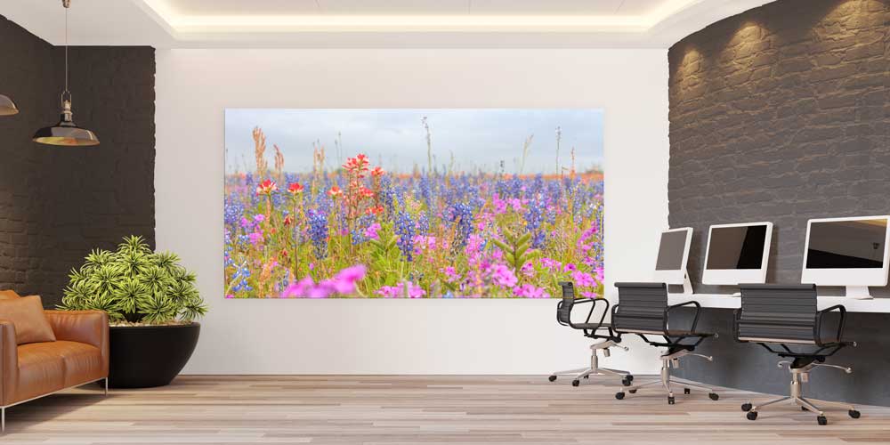 size-wall-art-decor-14171-02 Renkli Çiçek Tarlası Manzarası Büyük Ebat Duvar Dekor Ürünü 14171