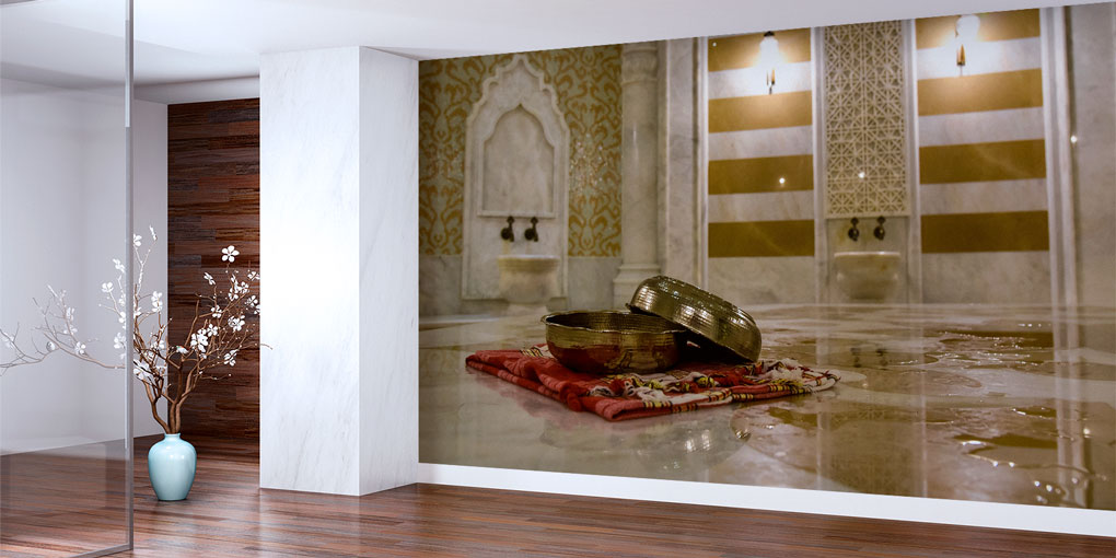 Otantik Hamam Tasarımlı Spa Duvar Kağıdı 5941