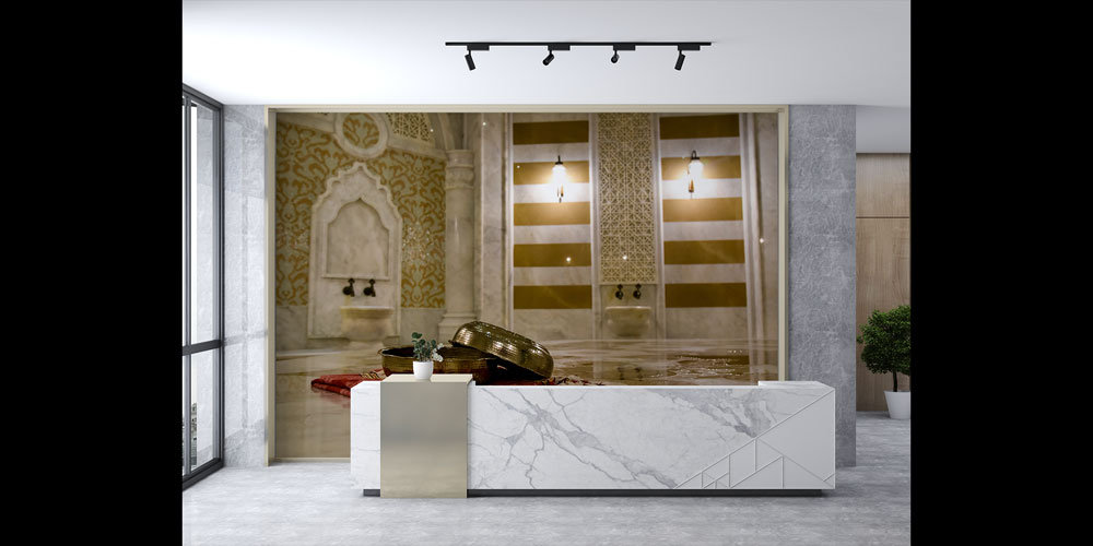 Otantik Hamam Tasarımlı Spa Duvar Kağıdı 5941