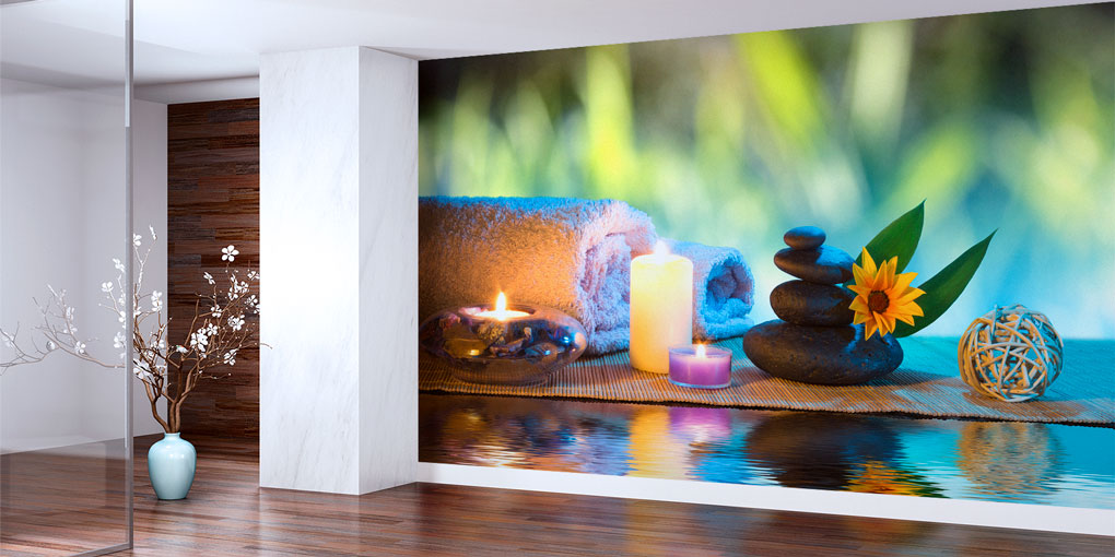 spa-duvar-dekorasyon-5936-01 Spa Zen Taşları ve Mum Dekorlu Duvar Kağıdı 5936