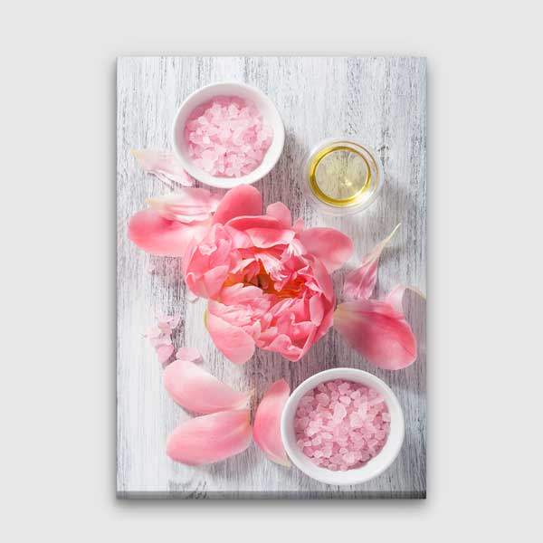 Pembe Çiçek ve Banyo Tuzu Spa Kanvas Tablo – 5933