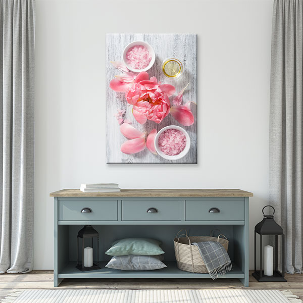 Pembe Çiçek ve Banyo Tuzu Spa Kanvas Tablo – 5933