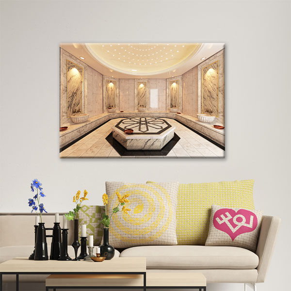 spa-tablolar-5917-02 Lüks Türk Hamamı Göbektaşı Kanvas Tablo – 5917