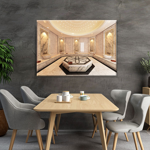 spa-tablolar-5917-04 Lüks Türk Hamamı Göbektaşı Kanvas Tablo – 5917
