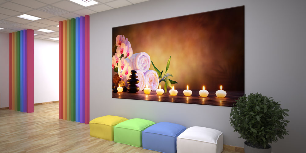 Spa Ortamı Mum ve Orkide Duvar Dekoru – 7952-DK