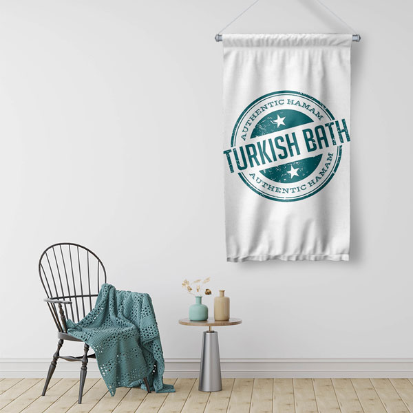 Turkish Bath Yazılı Duvar Flaması 5977