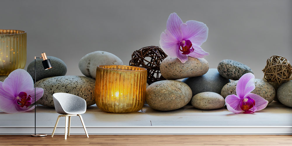 Zen Spa Orkide ve Taş Duvar Kağıdı 5954