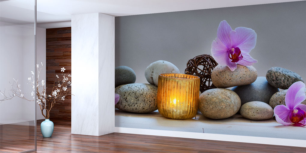 spa-wall-paper-art-decor-5954-01 Zen Spa Orkide ve Taş Duvar Kağıdı 5954