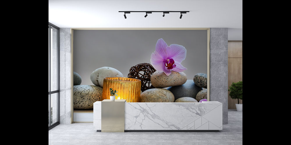 spa-wall-paper-art-decor-5954-02 Zen Spa Orkide ve Taş Duvar Kağıdı 5954
