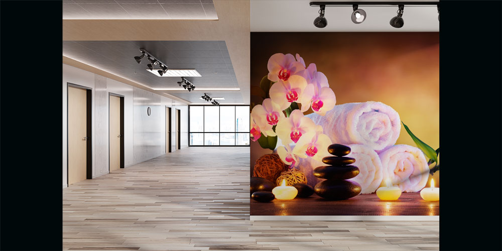 Spa Mum Işığı ve Orkide Duvar Kağıdı 5950