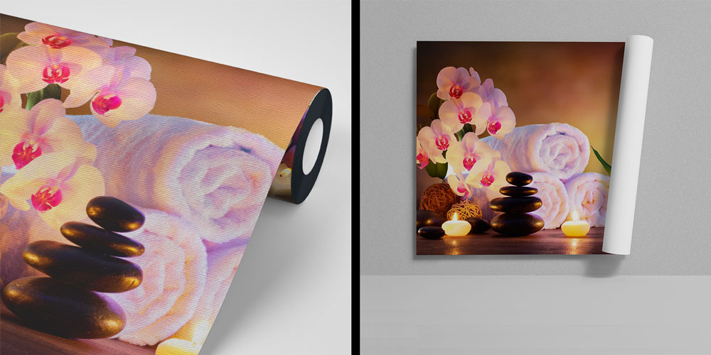 Spa Mum Işığı ve Orkide Duvar Kağıdı 5950