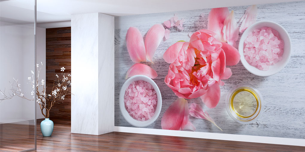 spa-wallpaper-decor-5952-01 Pembe Çiçek Aromaterapi Spa Duvar Kağıdı 5952