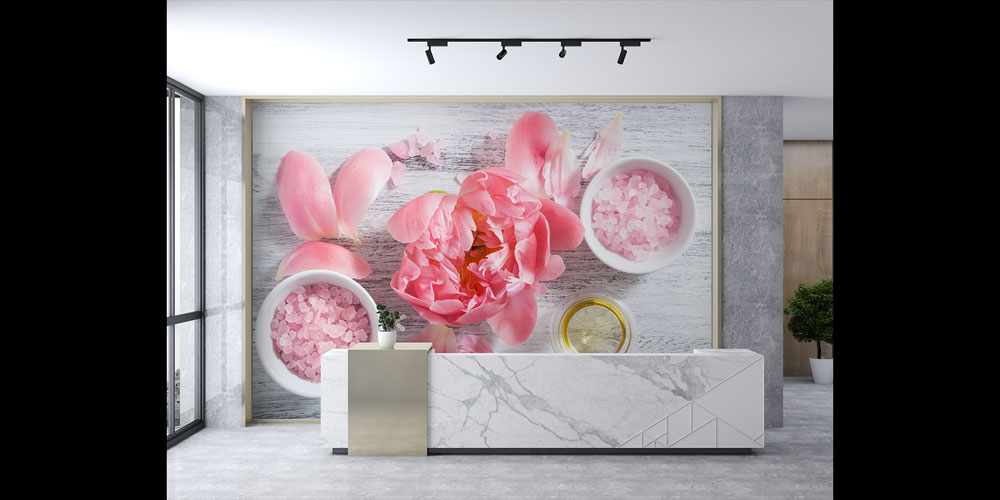 spa-wallpaper-decor-5952-02 Pembe Çiçek Aromaterapi Spa Duvar Kağıdı 5952