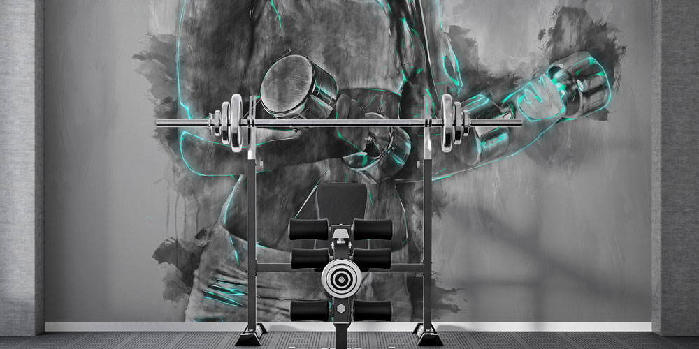 Duvar Kağıdı Spor Dambıl Efekt Tasarım 5826